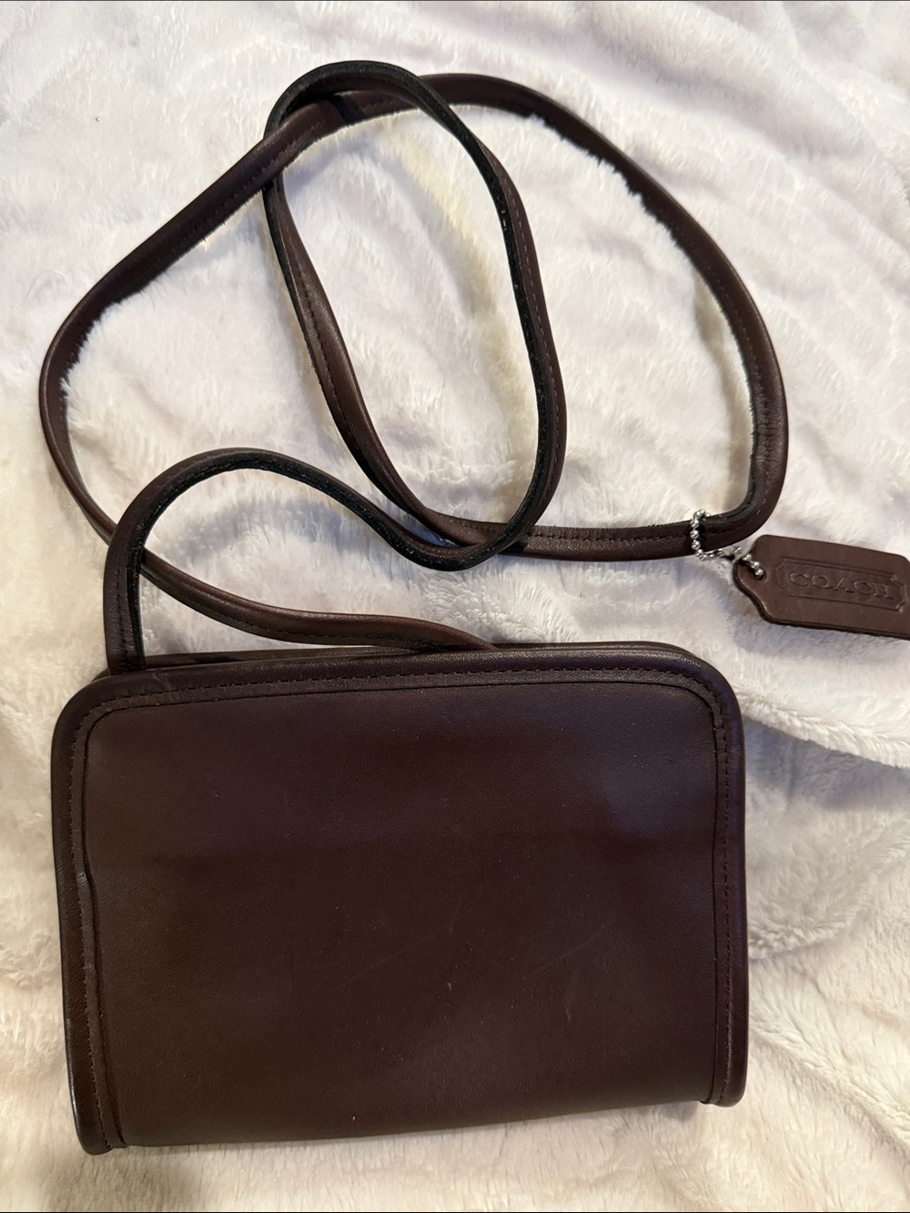 Coach Dark Brown Leather Messenger Crossbody